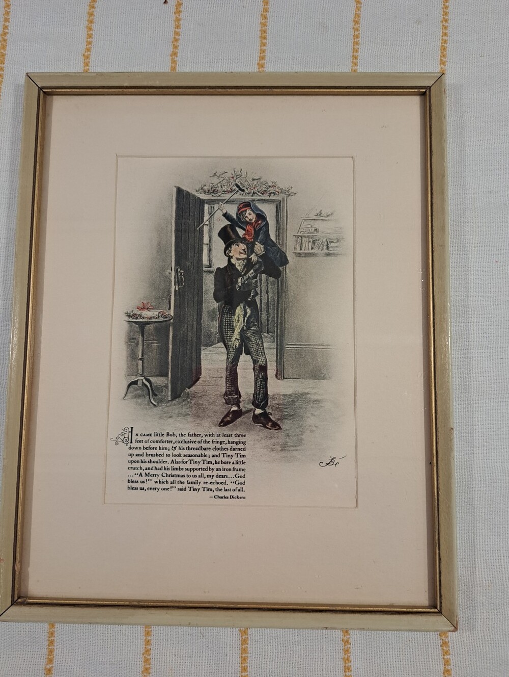 Vtg framed print- A Christmas Carol